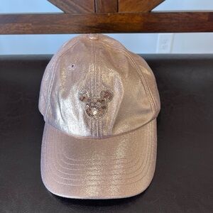 Disney Parks rose gold with sequins baseball cap hat sparkle magic adjustable